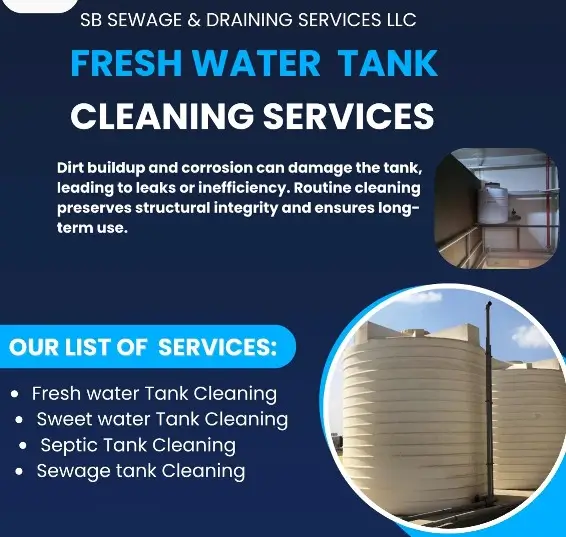 Fresh water tank, sewage and TSE water cleaning services dubai, sharjah and UAE