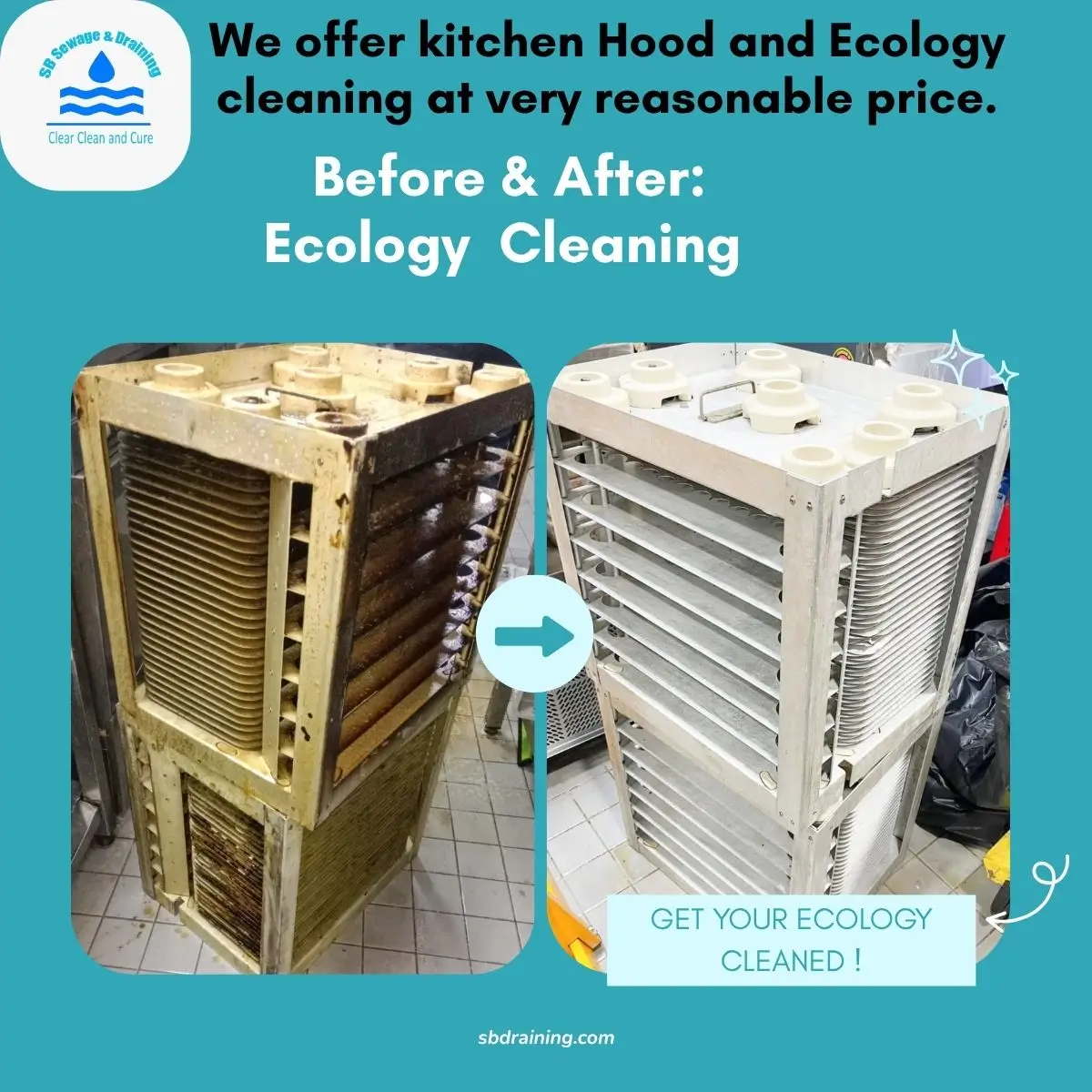 Before and After Ecology (Kitchen hood) Cleaning in Dubai
